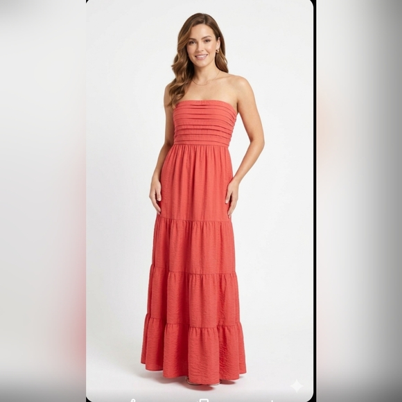 Abercrombie & Fitch Dresses & Skirts - Abercrombie And Fitch Strapless Coral Maxi Dressber, Size XLP
